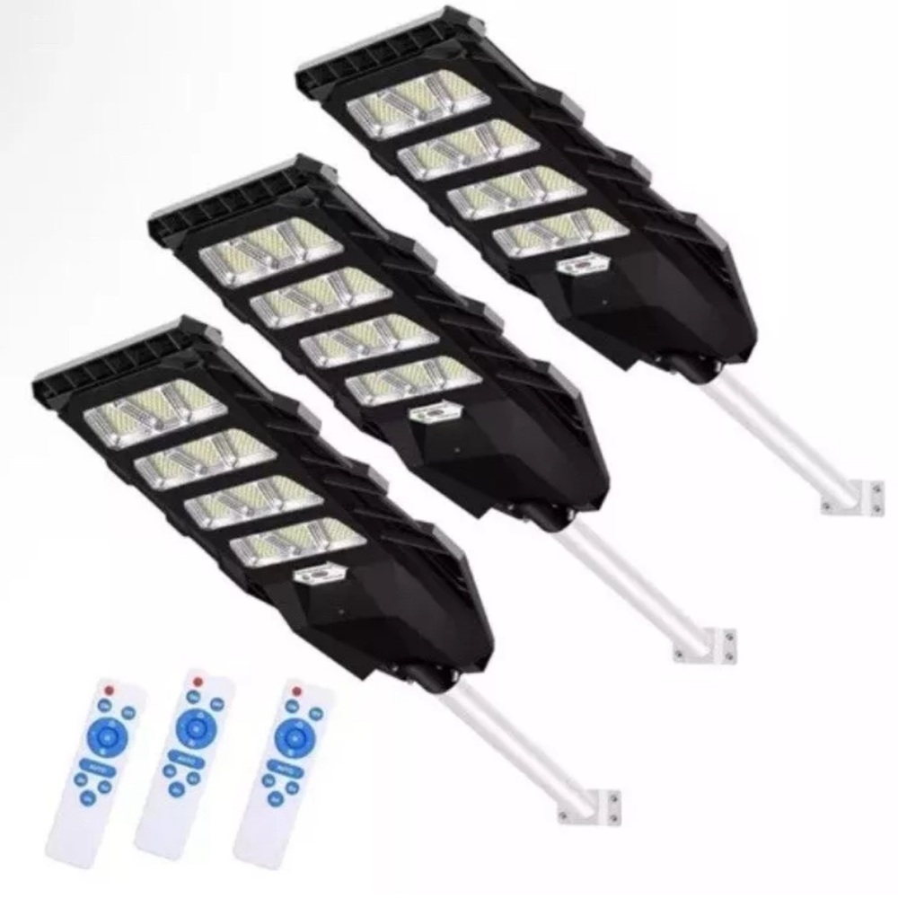 ($319.99) LEDMO 3-pack Solar Street Lights 528LEDs Waterproof Motion Sensor 400W